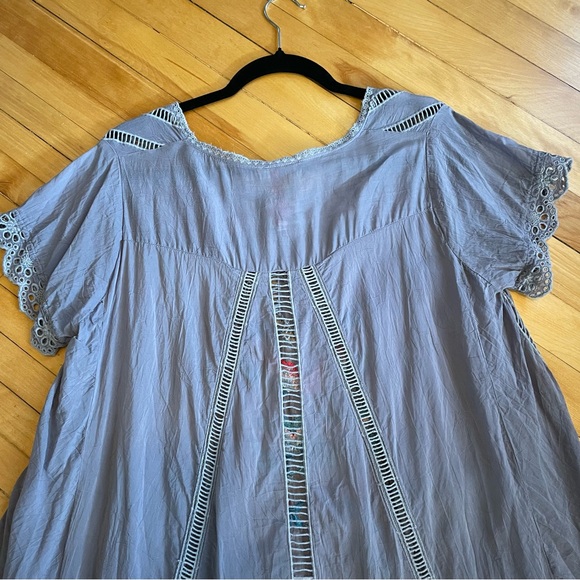 JOHNNY WAS Vara Blouse Top Cupra Rayon Embroidered Cut Out Ladder Lace Boho - Picture 10 of 15